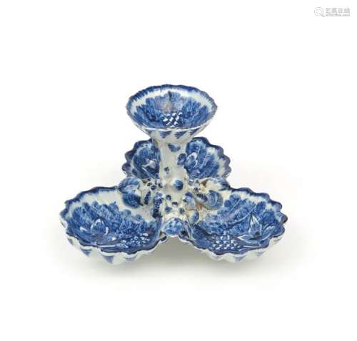 A Bow blue and white sweetmeat stand c.1760, of th...;