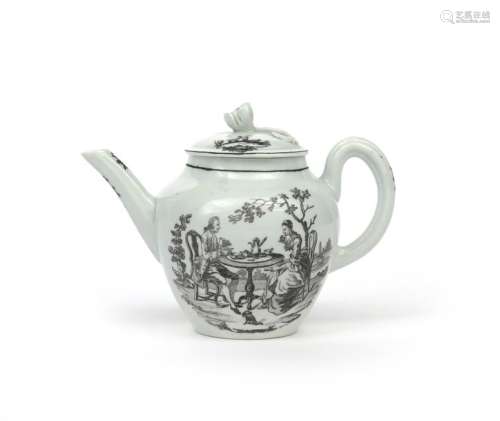 A small Worcester teapot and cover c.1756 60, the ...;