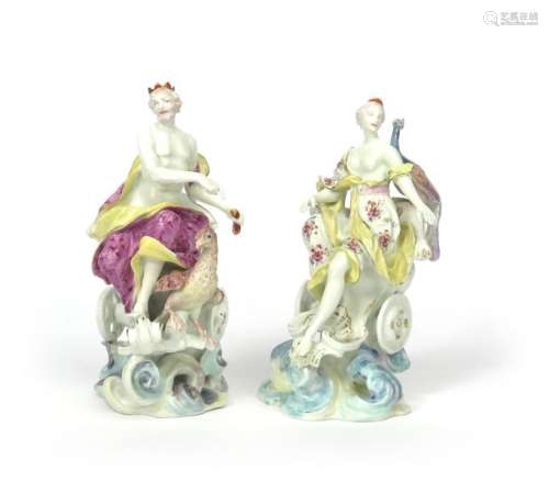 A rare pair of Derby figures of Juno and Jupiter c...;