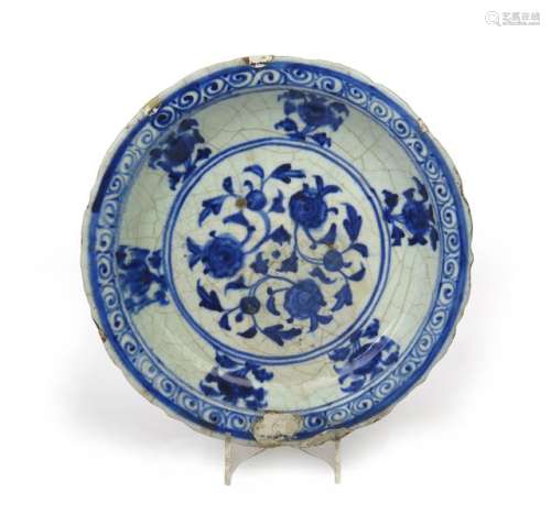 A Safavid ~Kubachi~ dish 16th century, decorated i...;