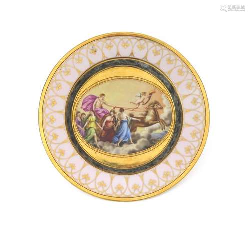 A Berlin cabinet plate dated 1796, the well painte...;