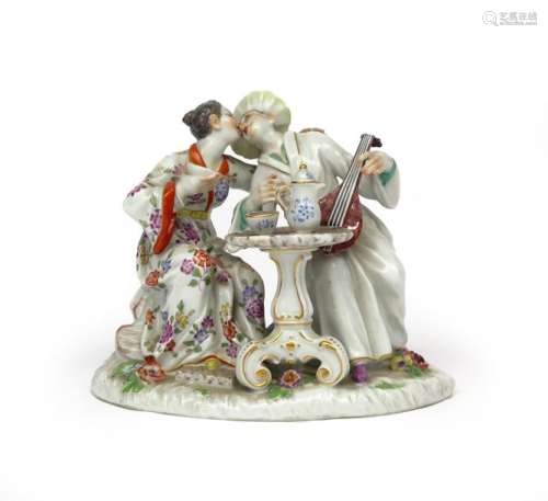 A Meissen chinoiserie figure group 20th century, o...;