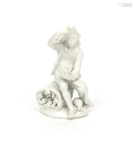 A Bow white glazed figure of Autumn c.1754, modell...;