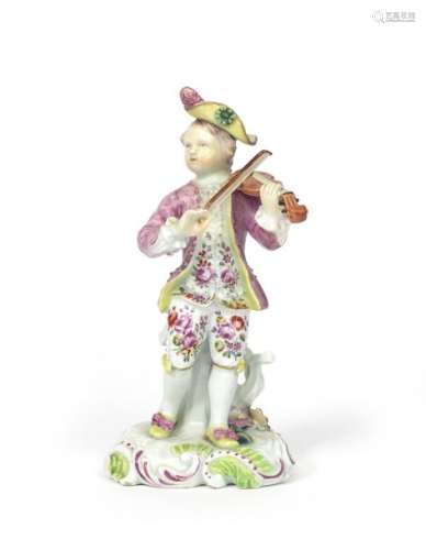 A Derby figure of a musician c.1756 59, modelled a...;