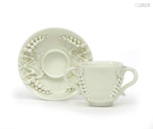 A St Cloud two handled cup and trembleuse saucer c...;