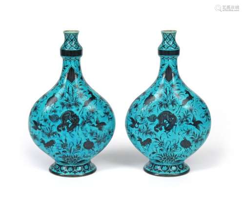 A pair of Samson Safavid style porcelain vases lat...;