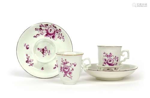 A near pair of Vienna coffee cups and trembleuse s...;