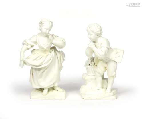 A matched pair of Sèvres bisque porcelain figures ...;