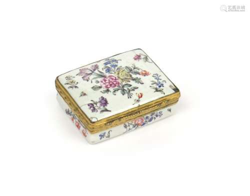 A small English enamel patch box c.1770, of rectan...;