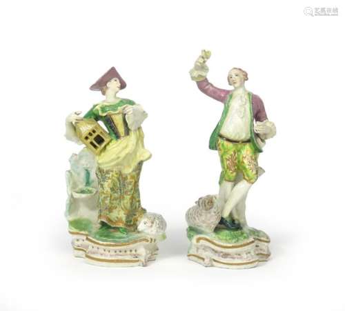An early pair of Bow figures of Liberty and Matrim...;