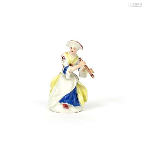 A small Bow figure of a female musician c.1755, se...;