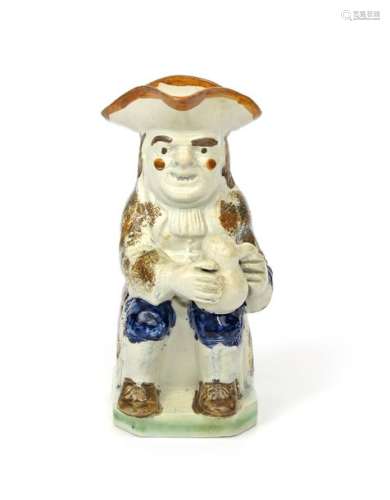 A Pratt ware Toby jug c.1800, of Ordinary type, se...;