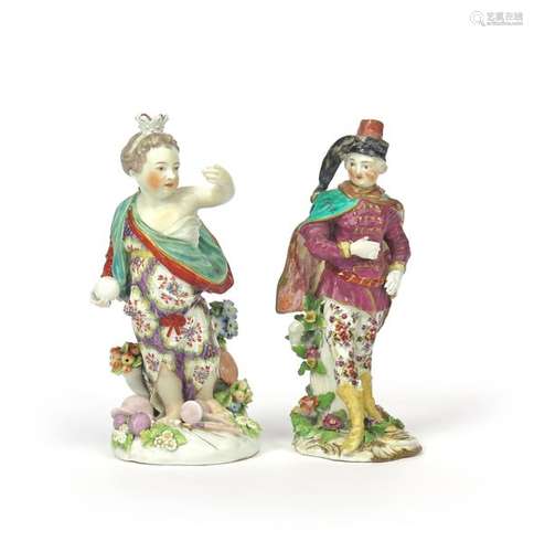 Two Derby figures c.1760 65, one of Europe, holdin...;