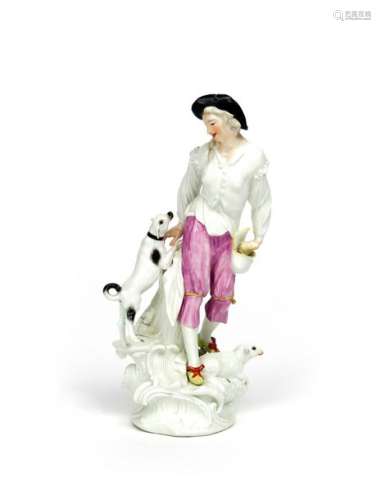 A large Meissen figure of a shepherd mid 18th cent...;