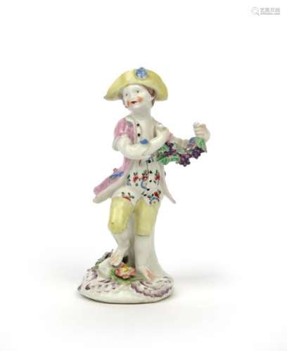 A Bow figure of a boy c.1756, possibly emblematic ...;