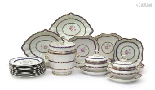 A Derby part dessert service c.1790, painted to th...;