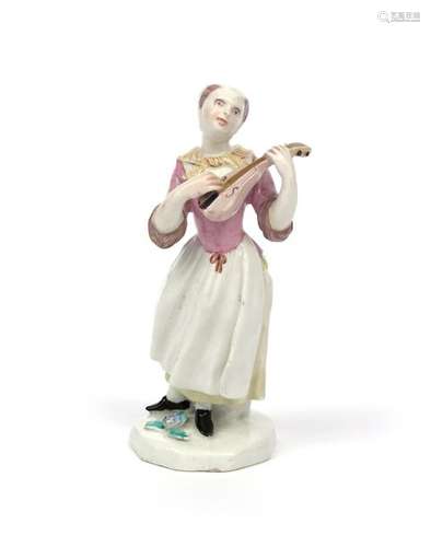 A Bow figure of a female lutenist c.1753 55, after...;