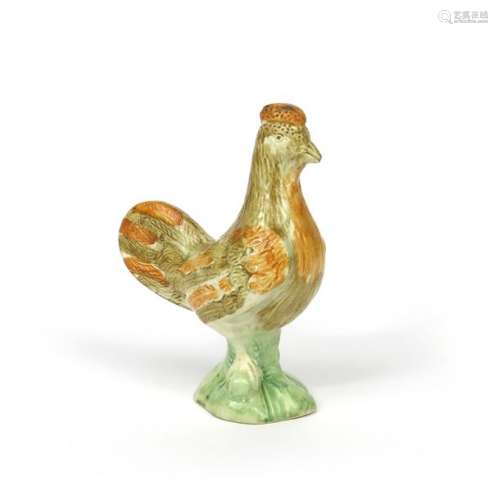 A Pratt ware figure of a chicken c.1790 1800, stan...;