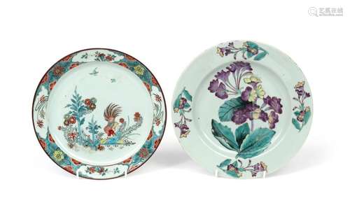 Two Chinese porcelain plates 18th century, one Dut...;