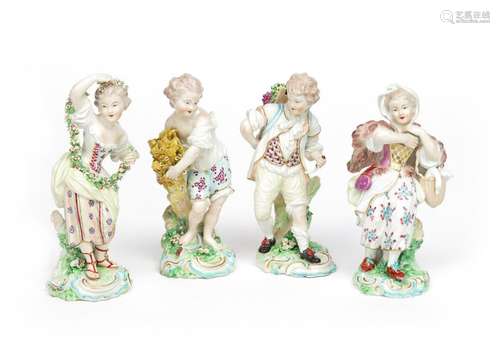 A rare set of Derby figures of the Four Seasons c....;