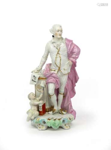 A large Derby figure of John Wilkes c.1765 70, sta...;