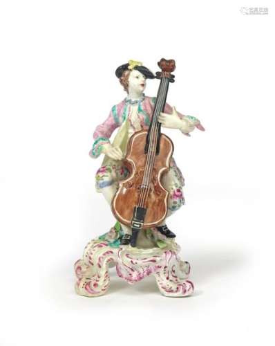 A rare Bow figure of a musician c.1760, possibly a...;