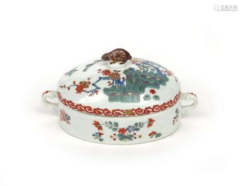 A Meissen sugar box and cover c.1730 35, the oval ...;