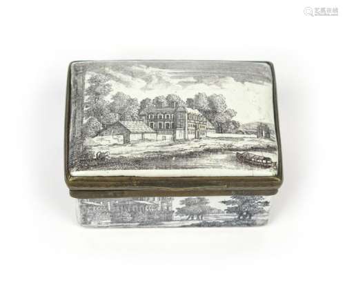 An English enamel snuff box c.1760, the rectangula...;