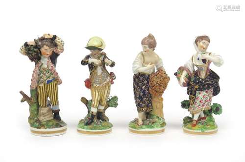 A set of four Derby figures from the French Season...;