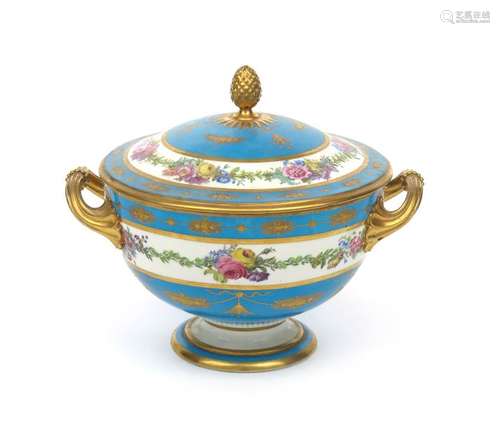 A large Sèvres circular tureen and cover c.1793 18...;