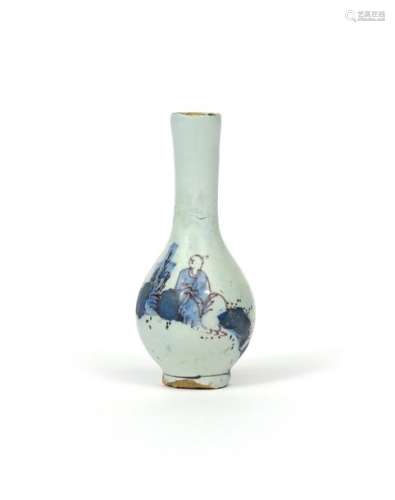A rare miniature delftware bottle vase c.1720, pos...;