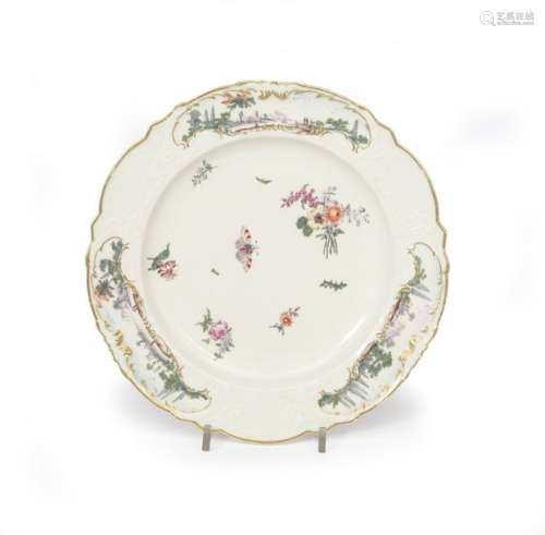 A Chelsea plate c.1755 58, of Warren Hastings type...;