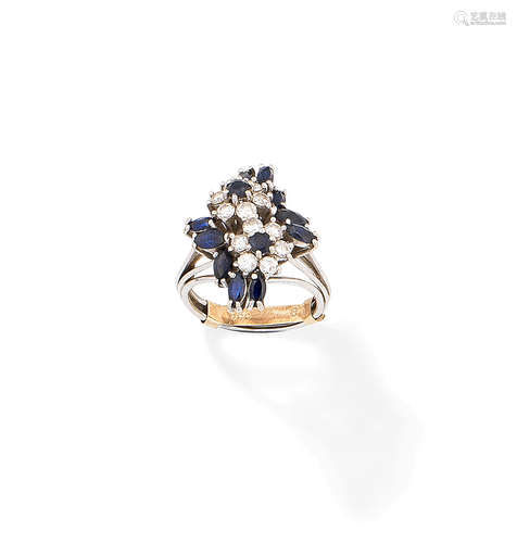 A sapphire and diamond cluster ring