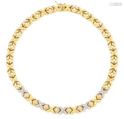 A diamond fancy-link necklace