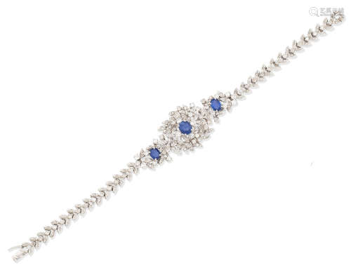 A sapphire and diamond bracelet