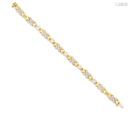 A diamond fancy-link bracelet
