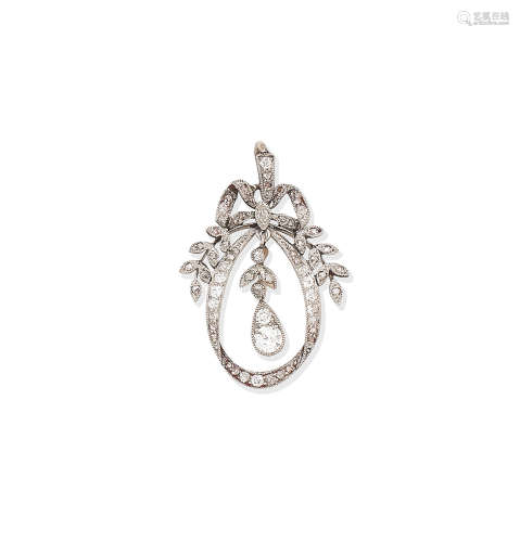 An early 20th century diamond pendant