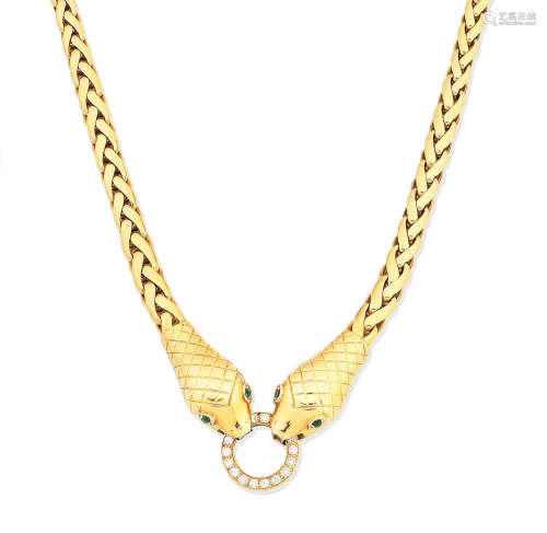 A gem-set serpent necklace