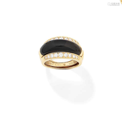 A diamond and onyx ring, by Van Cleef & Arpels