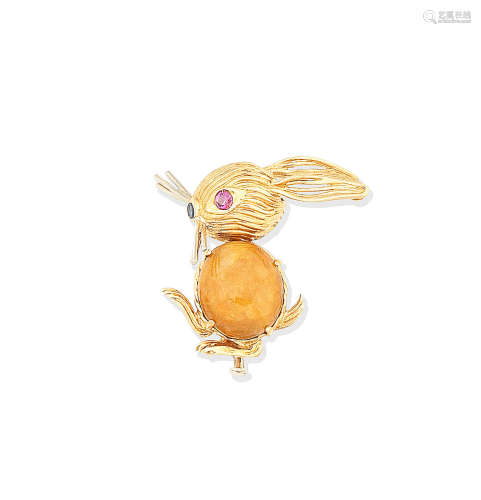 A gem-set rabbit brooch, by Cartier