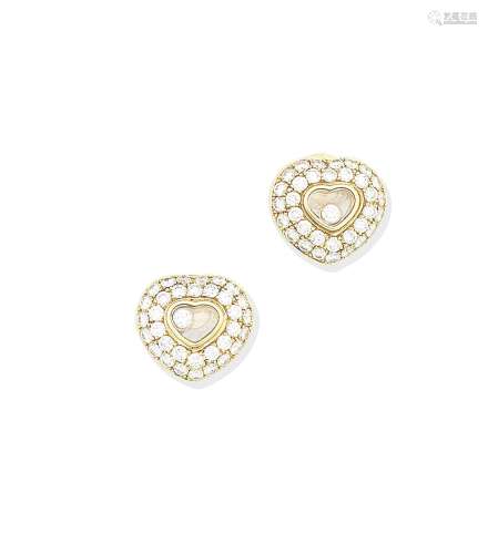 A pair of 'happy diamond' earstuds, by Chopard