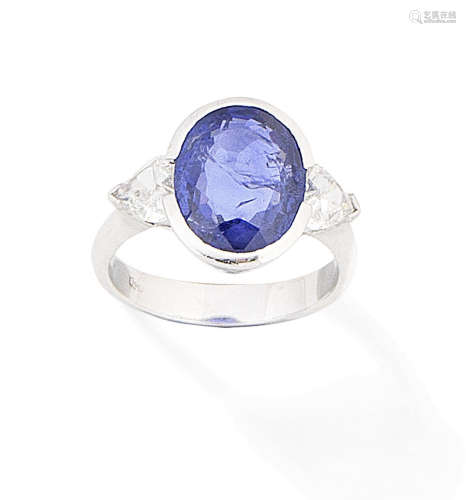 A sapphire and diamond ring