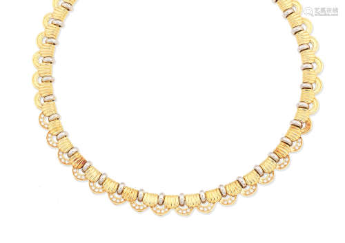 A diamond fancy-link necklace, by Serge Bouder
