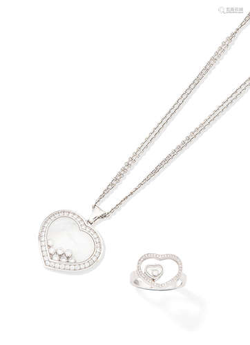 (2) A 'Happy Diamonds' pendant necklace and ring, by Chopard