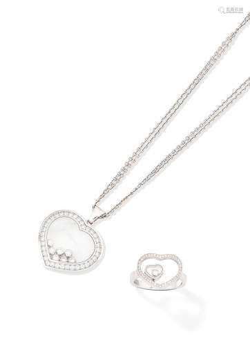 (2) A 'Happy Diamonds' pendant necklace and ring, by Chopard
