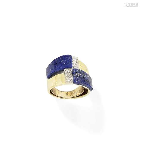 A lapis lazuli and diamond dress ring, circa 1965