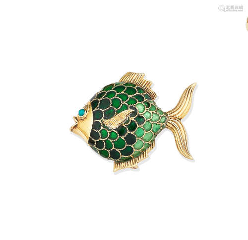 An enamel and turquoise novelty brooch, by Boucheron, circa 1955