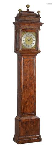 A fine Queen Anne walnut eight-day longcase clock