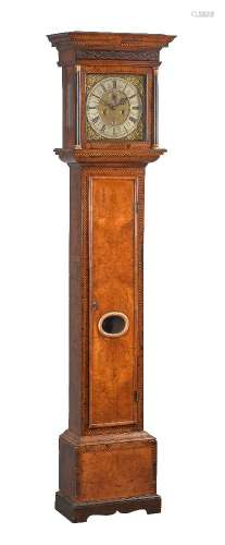 ϒ A William III parquetry banded walnut eight-day longcase clock