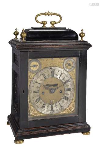 ϒ A Queen Anne ebony table clock